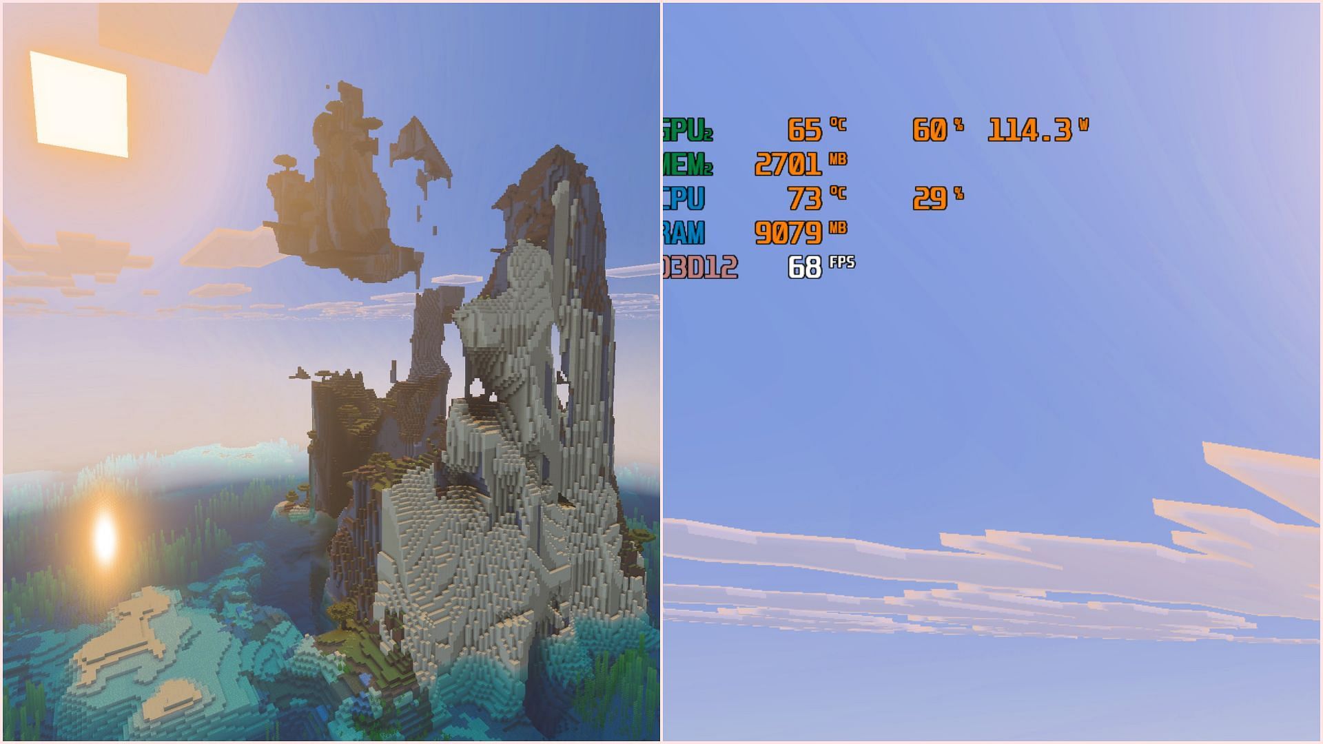 Vibrant Visuals is not properly optimized (Image via Sportskeeda Gaming || Mojang Studios)